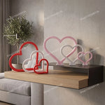 décoration murale cœur rouge blanc moderne minimaliste romantique adhésif