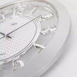 horloge murale quartz transparente classique noir doré argenté chiffres romains cadran quadrillé sans fixation