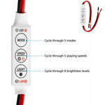 contrôleur led 5v 12v 24v rfb câble rouge noir télécommande rf moderne fonctionnel