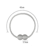 anneaux rideau corde torsadée boules texturées gris beige doré moderne élégant adhésif decor polyeste