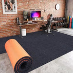 tapis sol gris orange texture tissée moderne salon chambre sport polyester tufté vinyle plaid