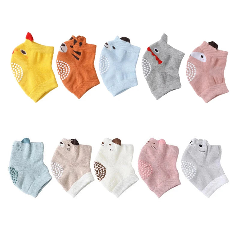 protège genoux bébé jaune orange bleu gris rose animaux oiseau tigre blanches sécurité enfants