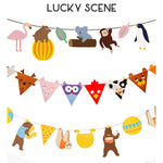 guirlande décorative anniversaire animaux mignons multicolore dessin animé oiseaux ours instruments musique