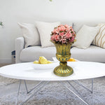vase doré blanc gris floral classique élégant intérieur extérieur bouquets multiples support table arrangements