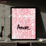 affiche moderne abstraite rose paysages tigres fleurs toile 30x40cm noir blanc pop art