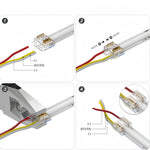 connecteurs led transparent dorés broches 24v moderne technologique 10mm gauche droite