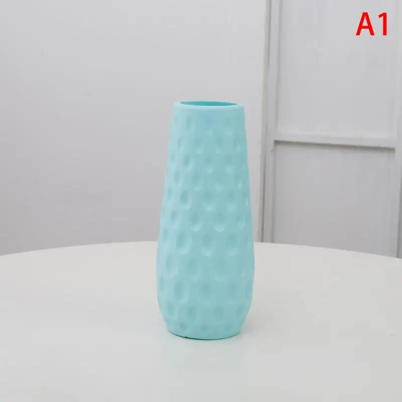 vases résine modernes blanc rose vert orange géométriques ruban jute