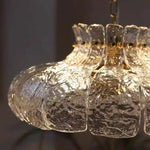 suspension lumineuse moderne vintage verre dépoli cuivre poli transparent doré chambre restaurant