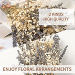 bouquet fleurs séchées lavande gypsophile mixte décoration maison anniversaire mariage violettes blanches boho doux