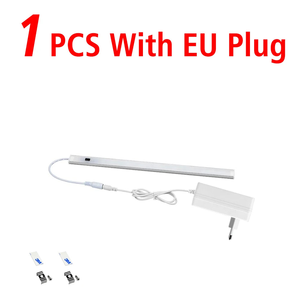 barre lumineuse led moderne 30cm 40cm 50cm adhésif blanc lisse opaqué câble adaptateur