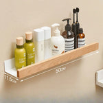 étagère murale bois blanc moderne adhésive salle bain rangement minimaliste 50cm 30cm 40cm
