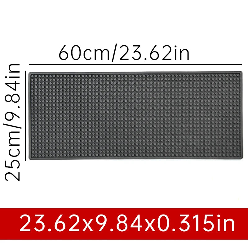 tapis bar noir perforé moderne antidérapant résistant chaleur drainage barista cocktail 45x30cm