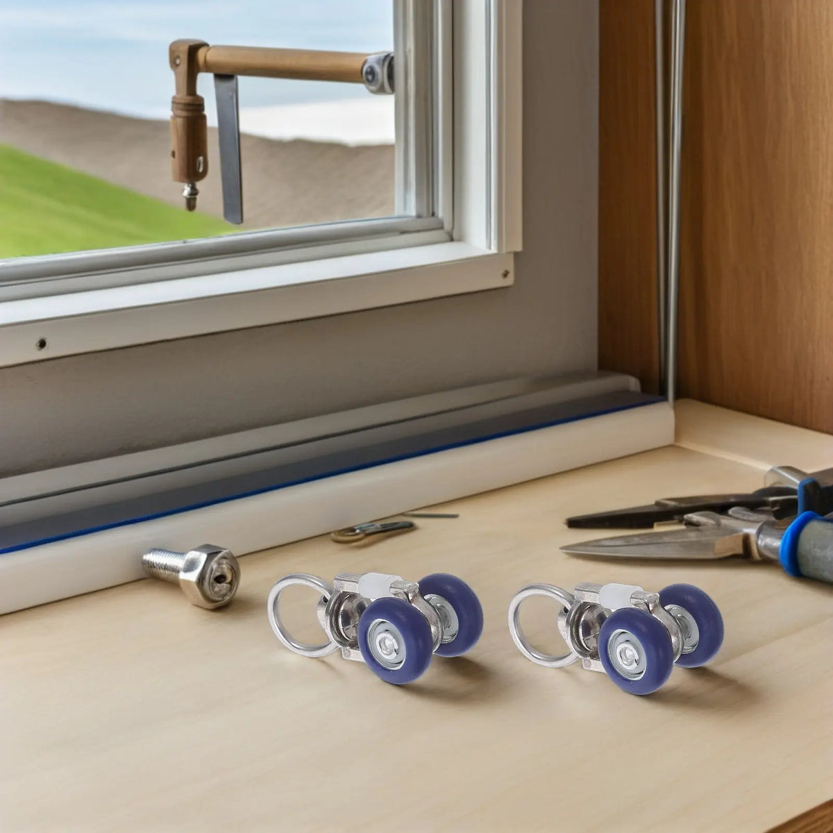 pulleys rideaux bleu argenté modernes glisseurs rails rideaux remplacement roues guides track accessoires