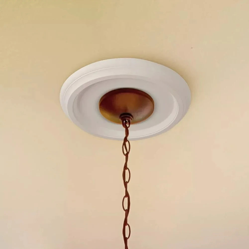 plaque suspension lampe blanc rond lisse classique fixations opaques bricolage