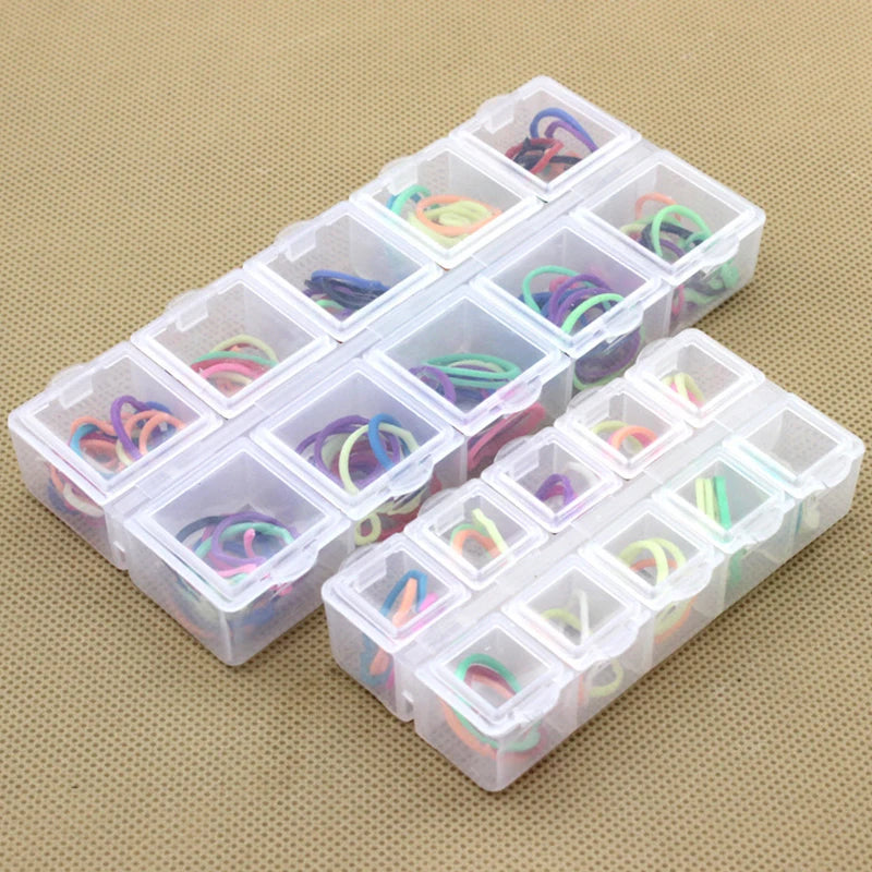 boîtes rangement transparentes multicolores boîtes organisation bijoux boutons elastiques pratique
