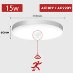 plafonnier led blanc moderne adhésif détecteur mouvement 110v 220v 15w 30w