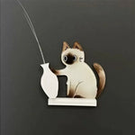 aimants réfrigérateur chat moustaches dessin animé vase noir blanc ornement collection autocollant