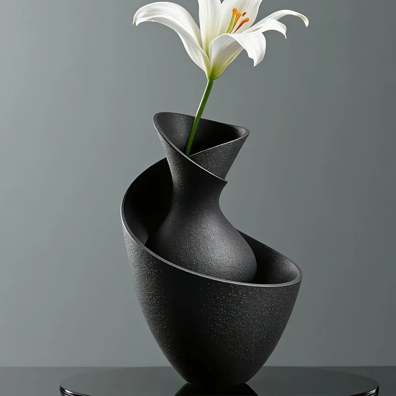 vase moderne noir grains décoration intérieure artificielle fleur arrangement floral table entrée salon