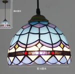 lampe suspendue tiffany multicolore stained glass floral salon chambrehôtel