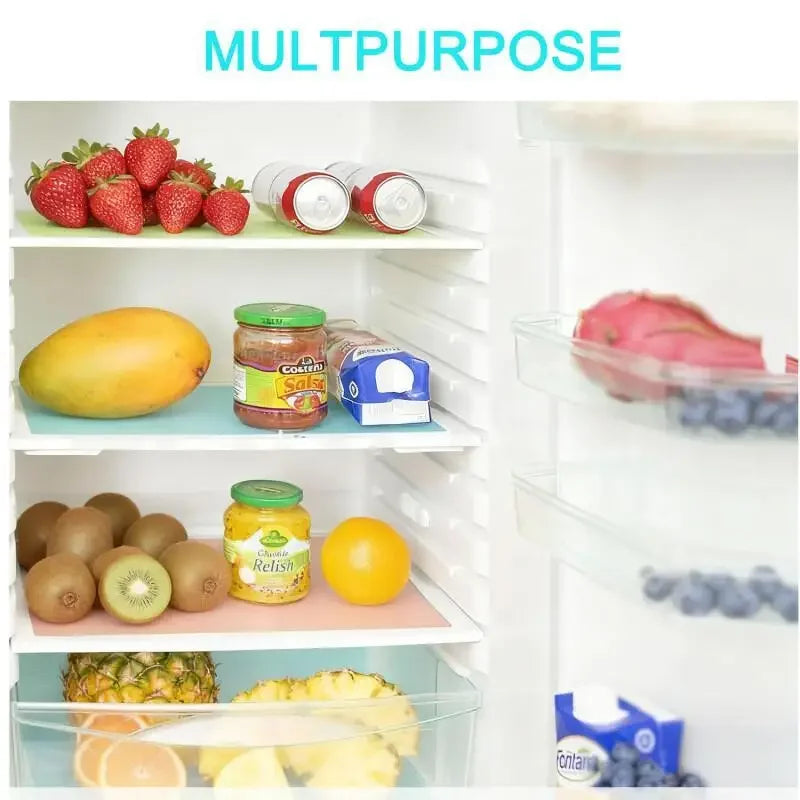 tapis réfrigérateur adhésifs blanc rose vert micro perforés moderne pratique cuisine 29x45cm