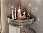 étagère salle bain gris moderne adhésif alliage aluminium poli unique niveau rangement góc
