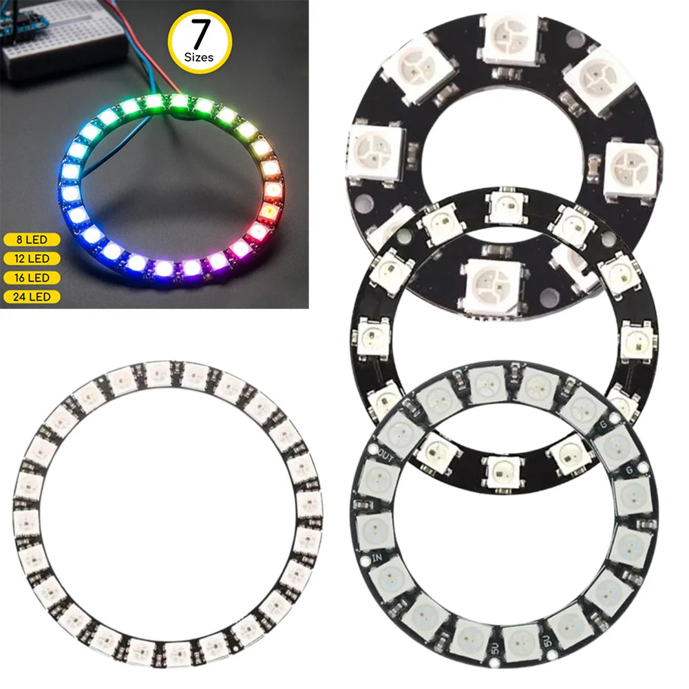 anneau led circulaire 12 led 16 led 24 led led decoration moderne fête noire