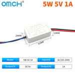 transformateur puissance blanc 5w 12w 24w ac100 240v dc5v 12v câbles couleur moderne compact