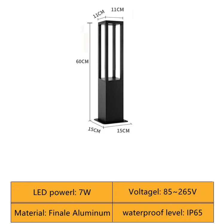 lampe solaire jardin contemporaine 40cm 60cm 80cm led noire transparente minimaliste