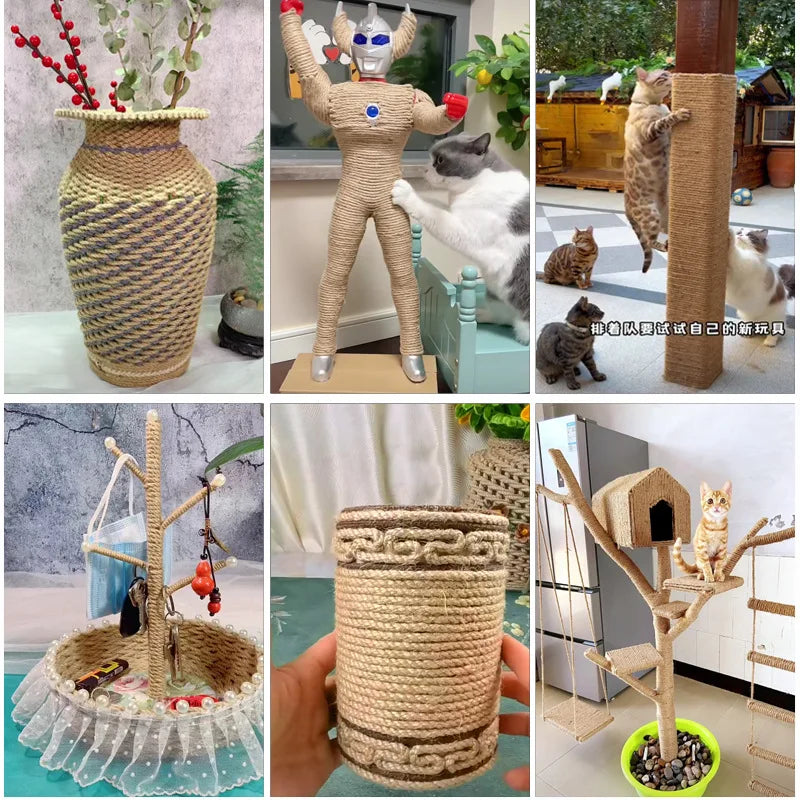 corde tressée chanvre haute ténacité 5m 10m 15m 12mm 14mm 16mm 20mm rustique naturel