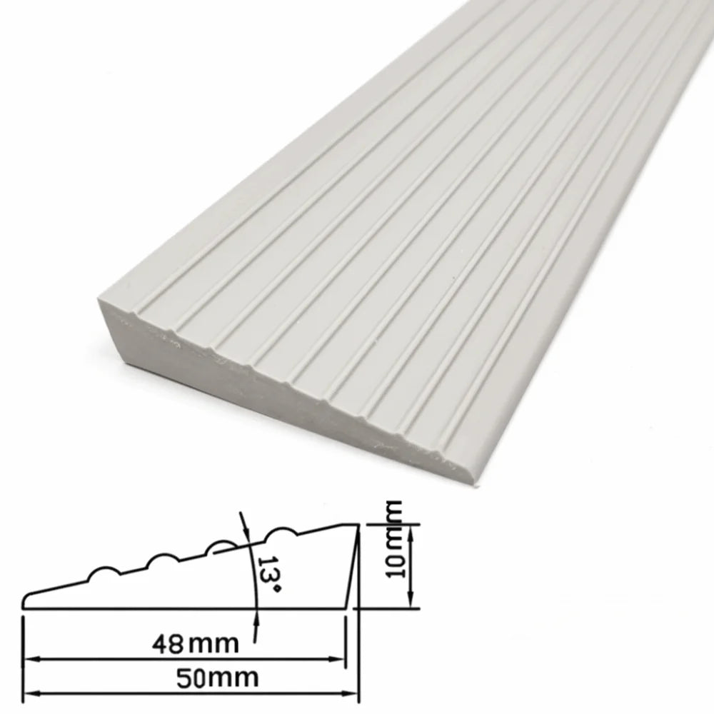 tapis seuil adhésif pvc gris marron noir blanc rayures moderne 60cm