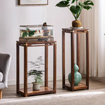 support plantes bois naturel moderne vase plante aquarium poissons finition brillante marron clair minimaliste