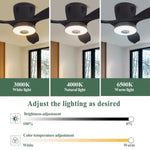 ventilateur lumière rgb télécommande moderne blanc noir led