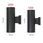 applique murale led noir gris contemporaine 10w 20w étanche ip65 aluminium