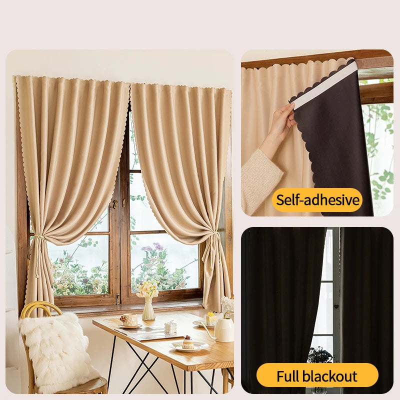 rideaux blackout polyester texturé imitation lin adhésif salon chambre bleu beige noir