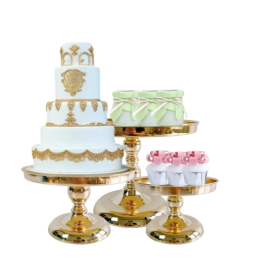présentoir cupcakes rond métal or argent classique élégant support gâteau mariage anniversaire festif