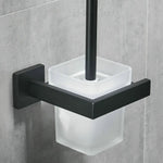 brosse wc acier inoxydable noir moderne porte brosse mural salle bain bac detergent fixation