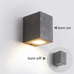 lampe murale led extérieure ip65 ciment moderne gris noir abat jour verre