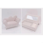 coffret bijoux velours rose miroir intégré tabouret amovible armoire tiroirs modernes élégants rangement