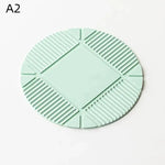 tapis cuisine coussin table violet rose vert clair rayures horizontales moderne silicone antidérapant pliable