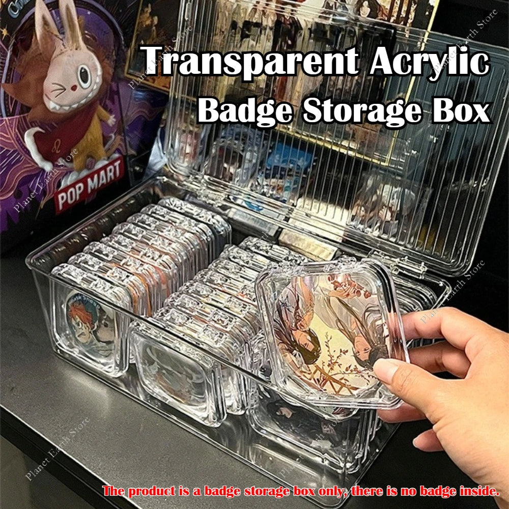 boîtes rangement badges transparentes moderne protection poussière stockage 75mm 85mm badges imprimés