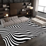 Tapis Flanelle Nordique Moderne pour Chambre Salon, Confort Doux Antidérapant