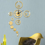 horloge murale moderne chiffres brillants argent doré salon décoration circulaire aiguilles heures