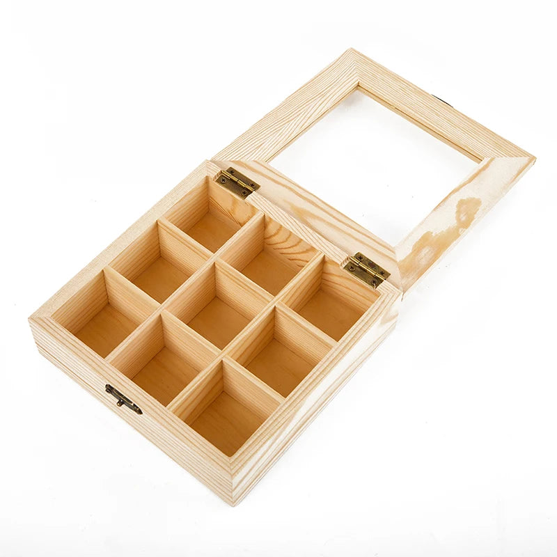 boîte rangement bijoux bois compartiments rustique naturel charnières opaques compartments organisateur petits objets