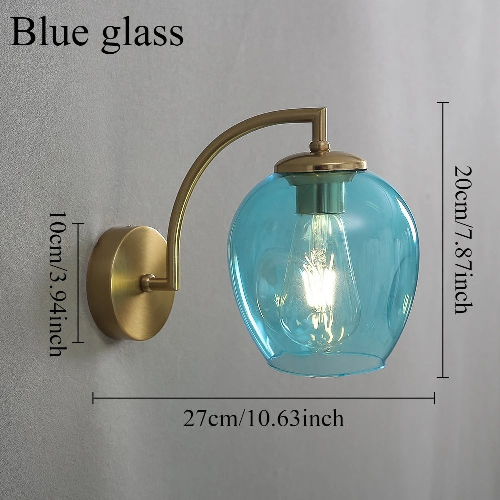 applique murale led moderne transparente or bleu gris cuisine chambre coucher salle manger entrée