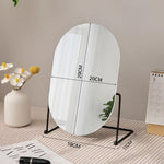miroir maquillage argenté moderne portable ovale pouces pieds solides aluminium lisse salon chambre bain