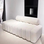 banc modulable velours orange noir blanc moderne salon confortable fixations invisibles coussins mobiles