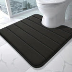 tapis bain gris moderne rayures horizontales antidérapant absorbant mousse pvc super