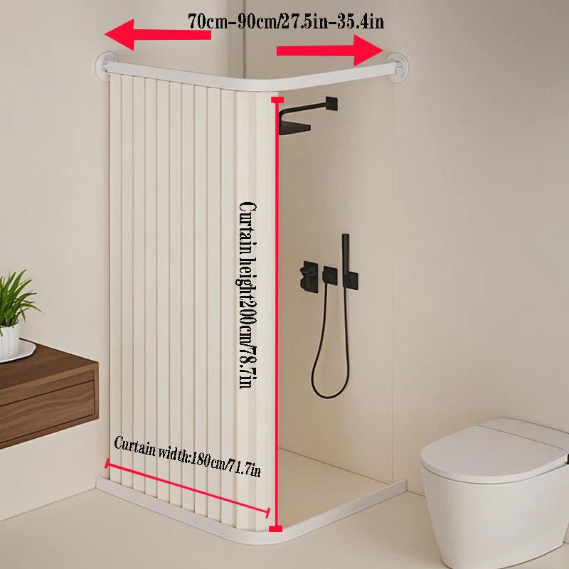 rideau douche texturé barre acier inoxydable tissu opaque moderne minimaliste douchette mélangeur thermocouple