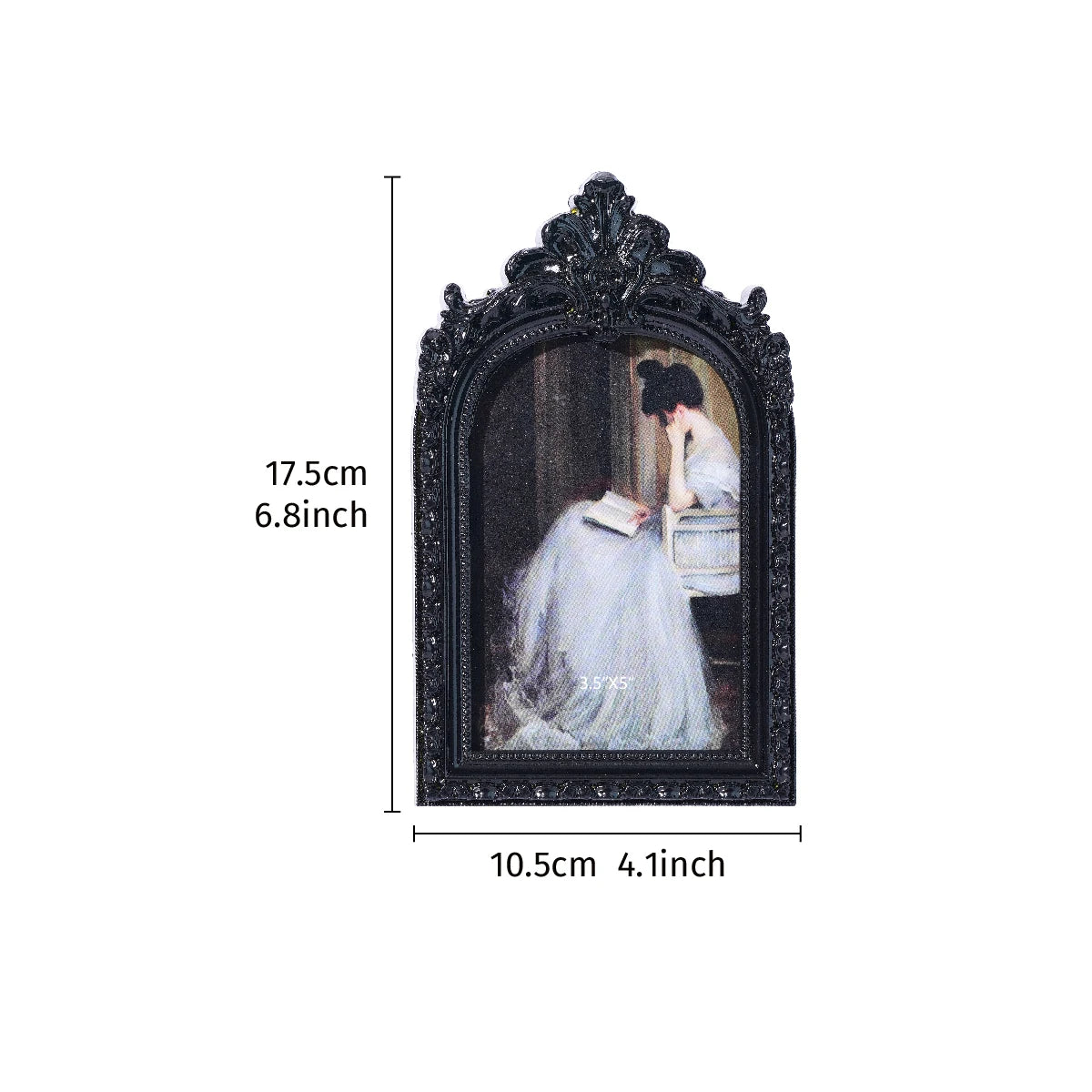 cadre photo vintage noir blanc orné résine baroque décoration photo moderne