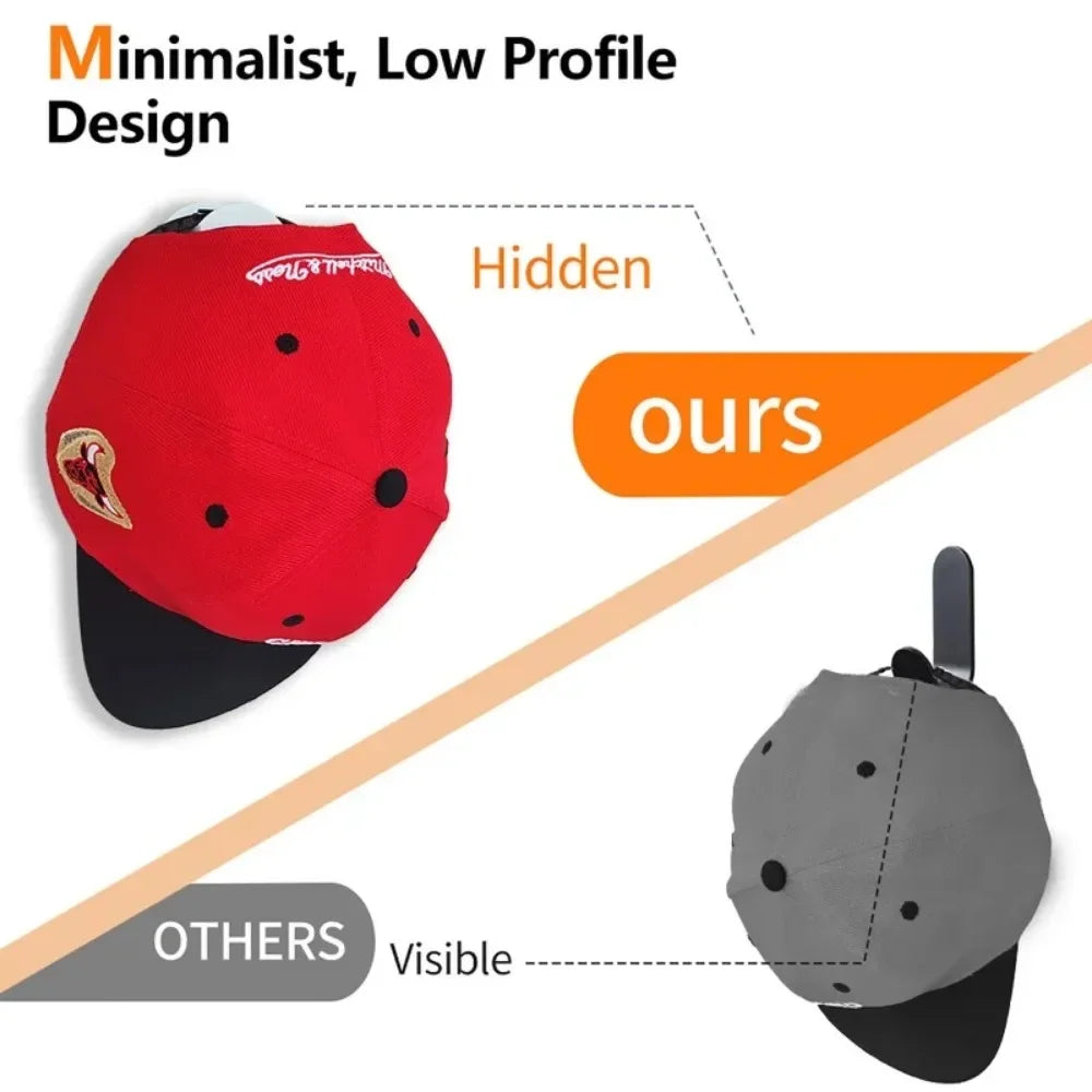 supports stockage murals adhésifs casquettes rouges noires brodées minimalistes 10 pièces